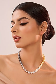 White Gold Finish Eurostar Zircon & Black Onyx Necklace In Sterling Silver