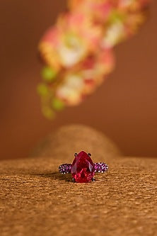 Black Rhodium Finish Ruby Stone Ring