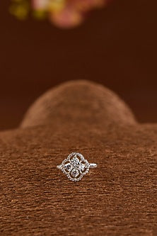White Finish Zircon Pendant Necklace Set In Sterling Silver