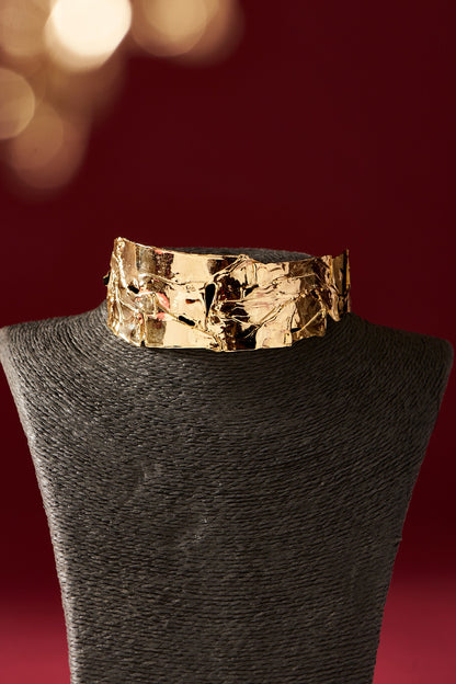 Gold Finish Handcrafted Choker Necklace