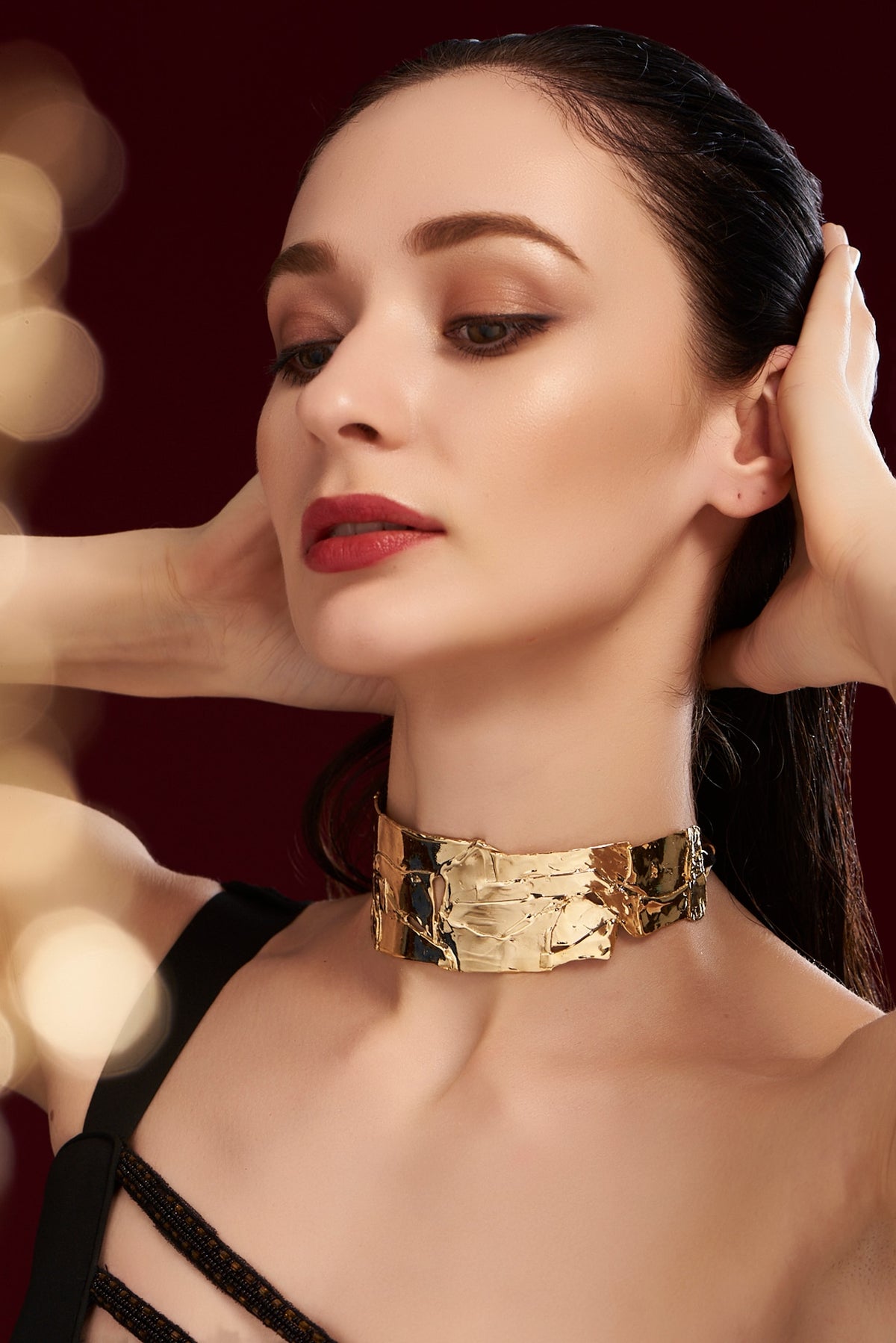 Gold Finish Handcrafted Choker Necklace