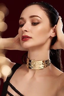 Gold Finish Handcrafted Choker Necklace