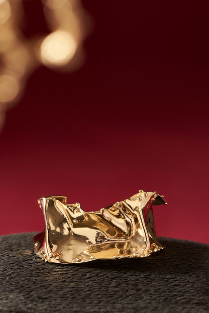 Gold Finish Handcrafted Cuff Bracelet