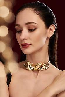 Gold Finish Handcrafted Choker Necklace