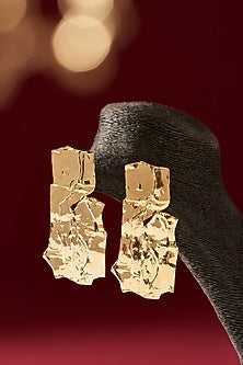 Gold Finish Handcrafted Dangler Earrings