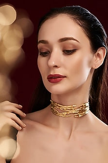Gold Finish Handcrafted Choker Necklace