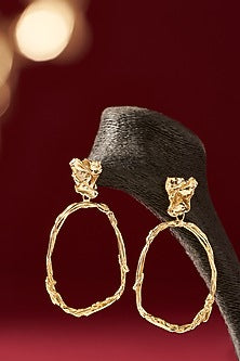 Gold Finish Handcrafted Dangler Earrings