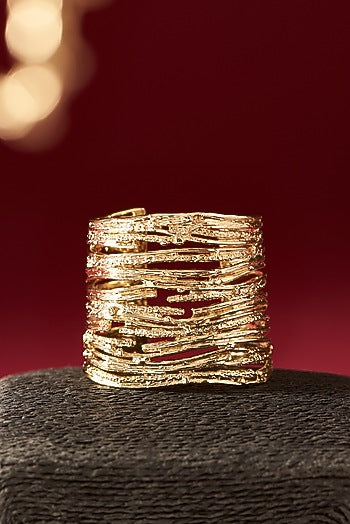 Gold Finish Handcrafted Cuff Bracelet