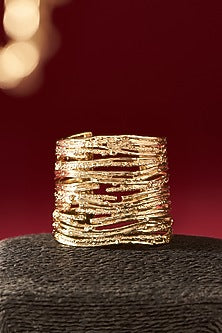Gold Finish Handcrafted Cuff Bracelet