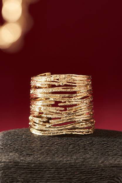 Gold Finish Handcrafted Cuff Bracelet