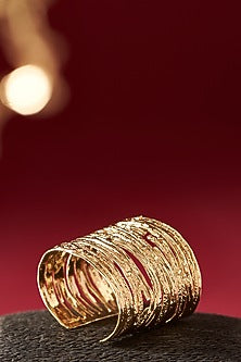 Gold Finish Handcrafted Cuff Bracelet