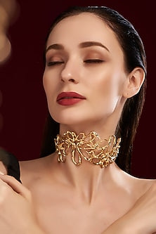 Gold Finish Handcrafted Choker Necklace