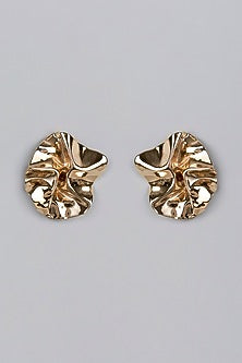 Gold Finish Coral Earrings