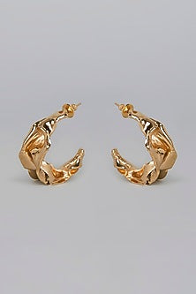 Gold Finish Handcrafted Hoop Earrings