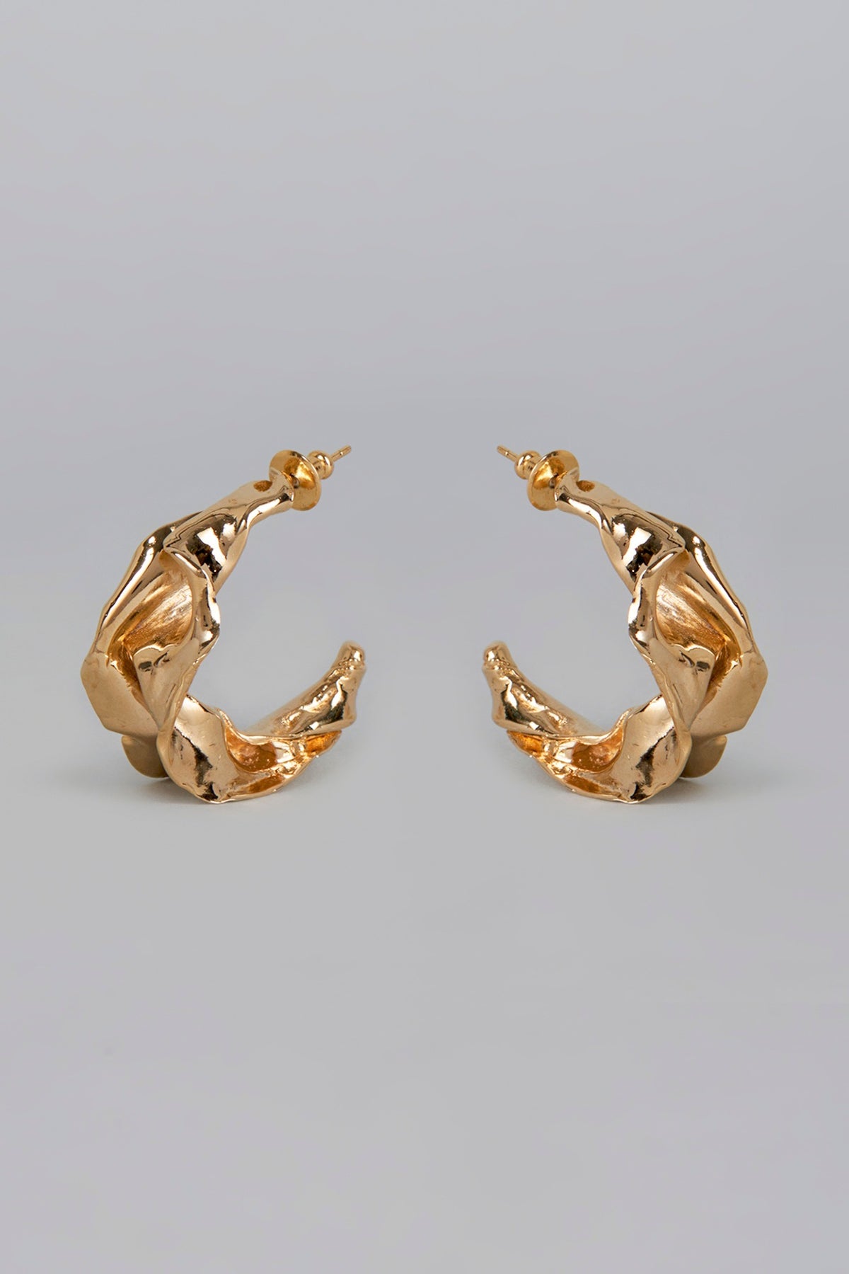 Gold Finish Handcrafted Hoop Earrings