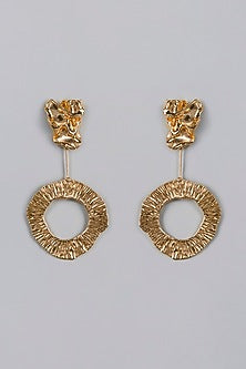Gold Finish Halo Hoop Earrings