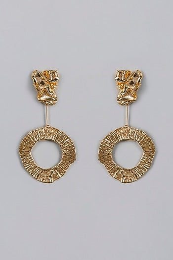 Gold Finish Halo Hoop Earrings