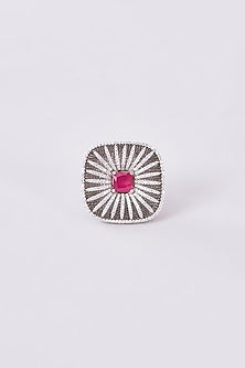 White Finish Zircon Ring