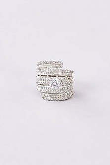 White Finish Zircon Ring