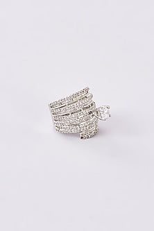 White Finish Zircon Ring