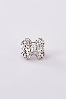 White Finish Zircon Ring