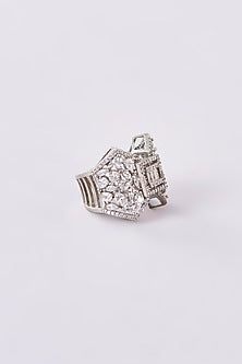 White Finish Zircon Ring