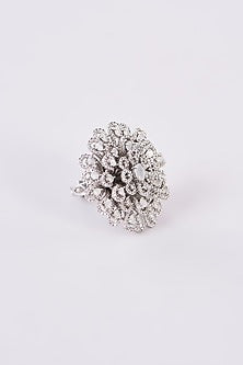 White Finish Zircon Ring