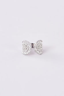 White Finish Zircon Ring