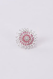 White Finish Zircon Ring