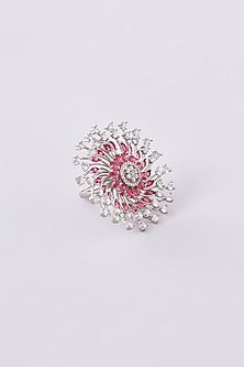 White Finish Zircon Ring
