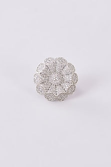 White Finish Zircon Ring
