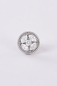 Black Rhodium Finish Zircon Ring
