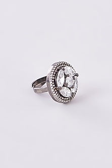 Black Rhodium Finish Zircon Ring