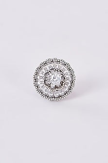 Black Rhodium Finish Zircon Ring
