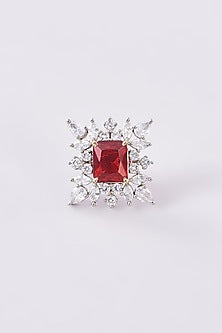 White Finish Zircon Ring