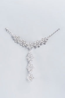 White Finish Zirconia Diamonds Hand Harness
