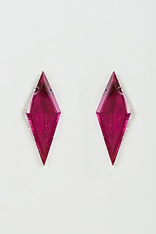 Red Ruby Synthetic Stone Stud Earrings
