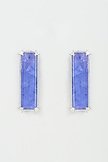 Blue Sapphire Synthetic Stone Stud Earrings