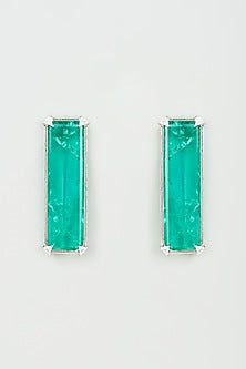Green Emerald Stud Earrings