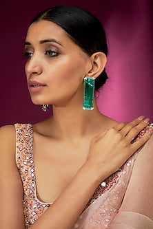 Green Emerald Stud Earrings