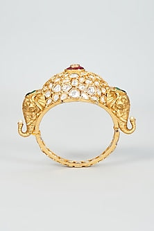 Gold Finish Kundan Polki Bangle