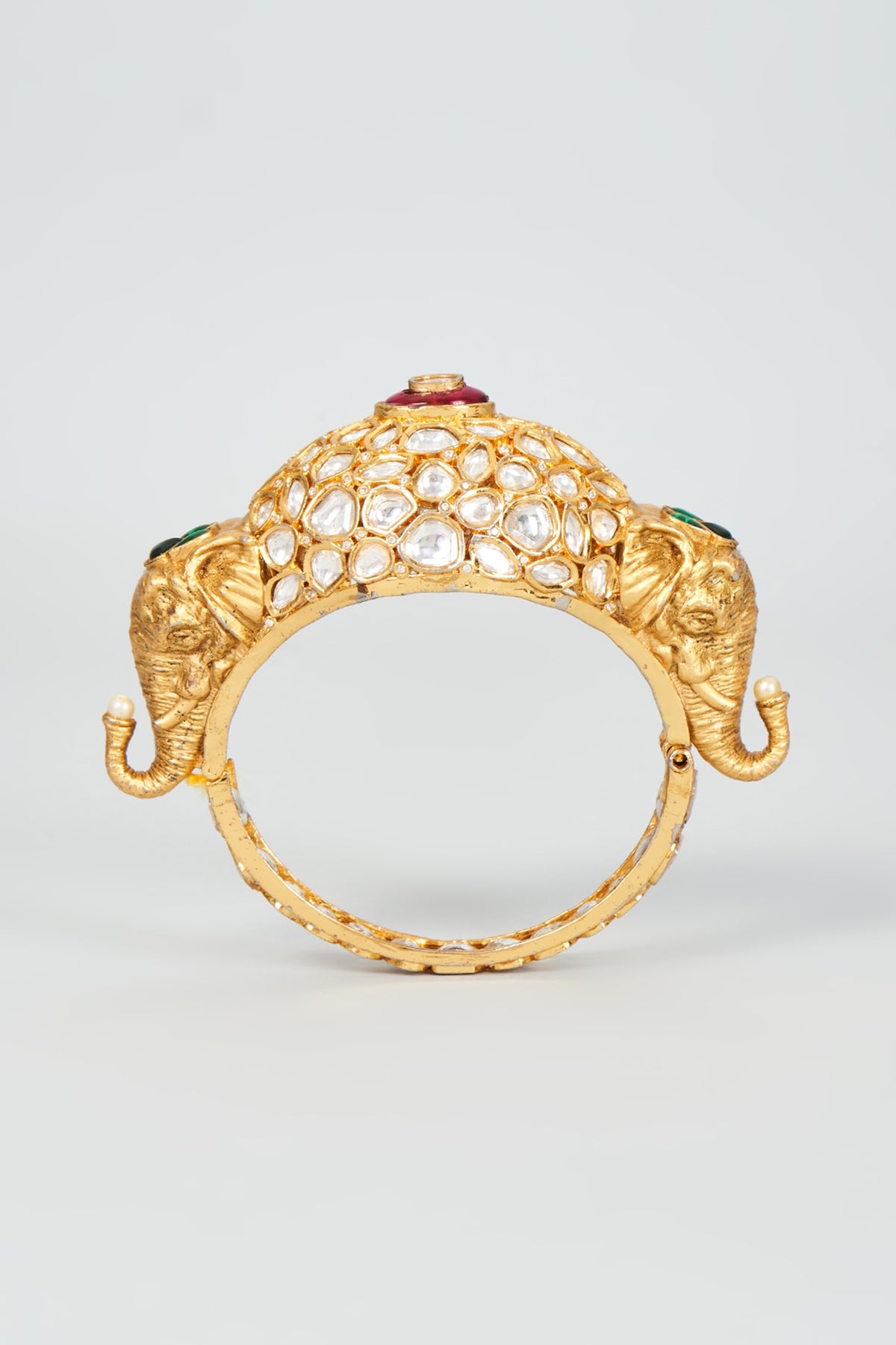 Gold Finish Kundan Polki Bangle