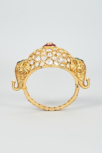 Gold Finish Kundan Polki Bangle
