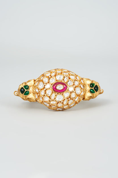 Gold Finish Kundan Polki Bangle