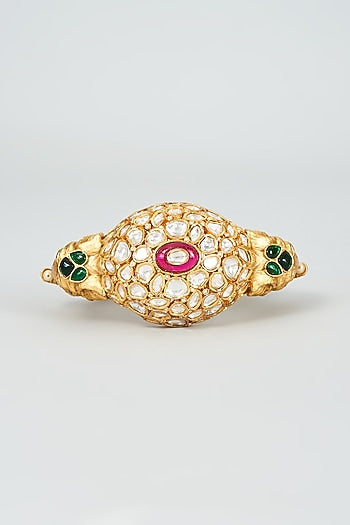 Gold Finish Kundan Polki Bangle