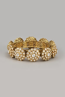 Gold Finish Kundan Polki Bangle