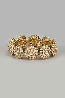 Gold Finish Kundan Polki Bangle