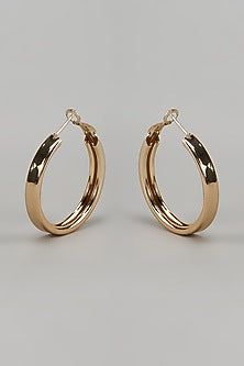 Gold Finish Hoop Earrings