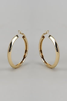 Gold Finish Hoop Earrings
