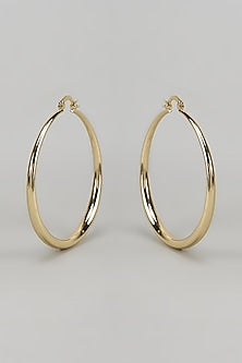 Gold Finish Bold Hoop Earrings